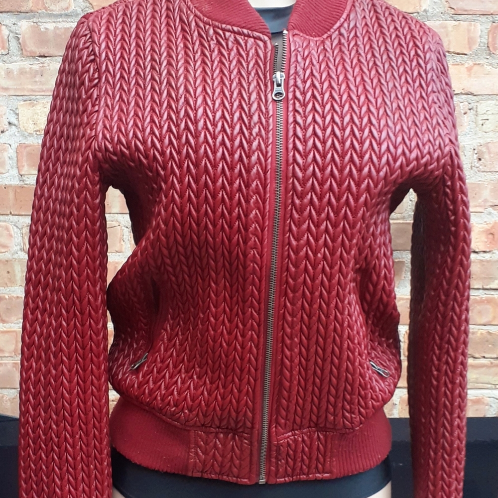 Red Fox Faux Leather Jacket M